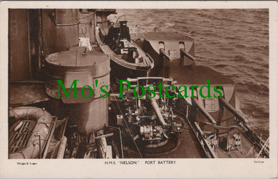 Naval Postcard - H.M.S.Nelson Port Battery