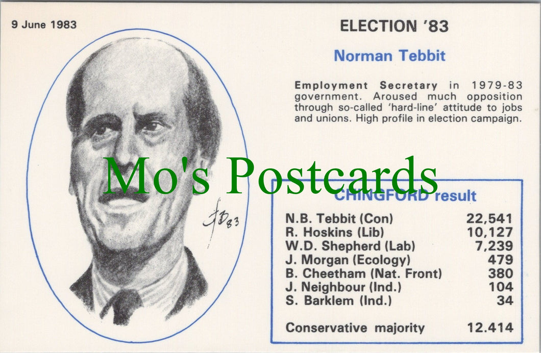 Politics Postcard, Election 1983, Politician Norman Tebbit