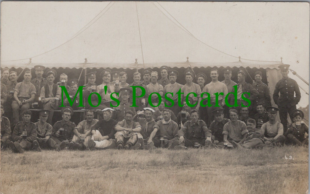 Military Postcard - Group of British Soldiers at Rushmoor