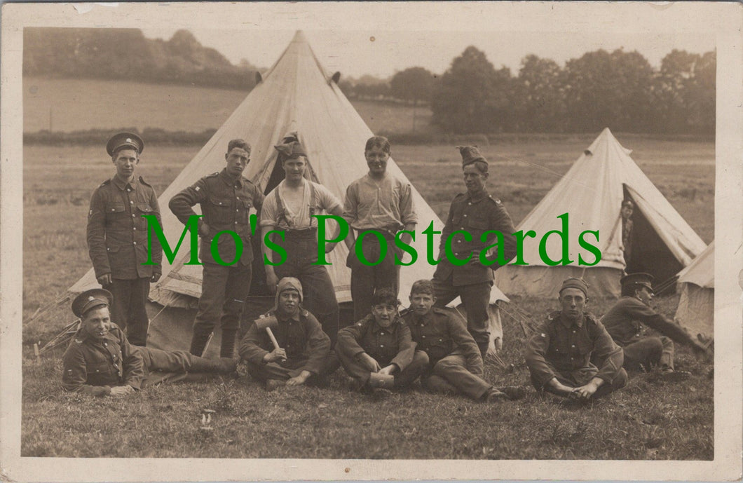 Military Postcard - British Soldiers at a Bordon Camp