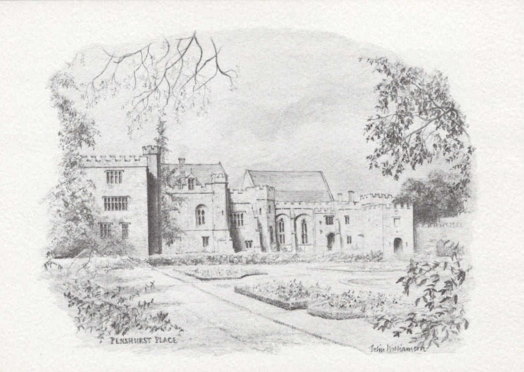 Kent Postcard - Pencil Sketch of Penshurst Place - Mo’s Postcards 