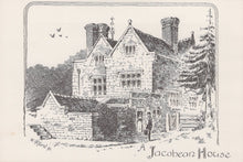 Load image into Gallery viewer, Surrey Postcard - Pencil Sketch of a Jacobean House, Lingfield in The 1890&#39;s - Mo’s Postcards 
