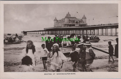 Boating at Weston-Super-Mare, Somerset