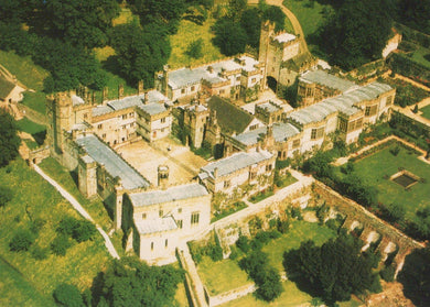 Derbyshire Postcard - Aerial View of Haddon Hall, Near Bakewell - Mo’s Postcards 