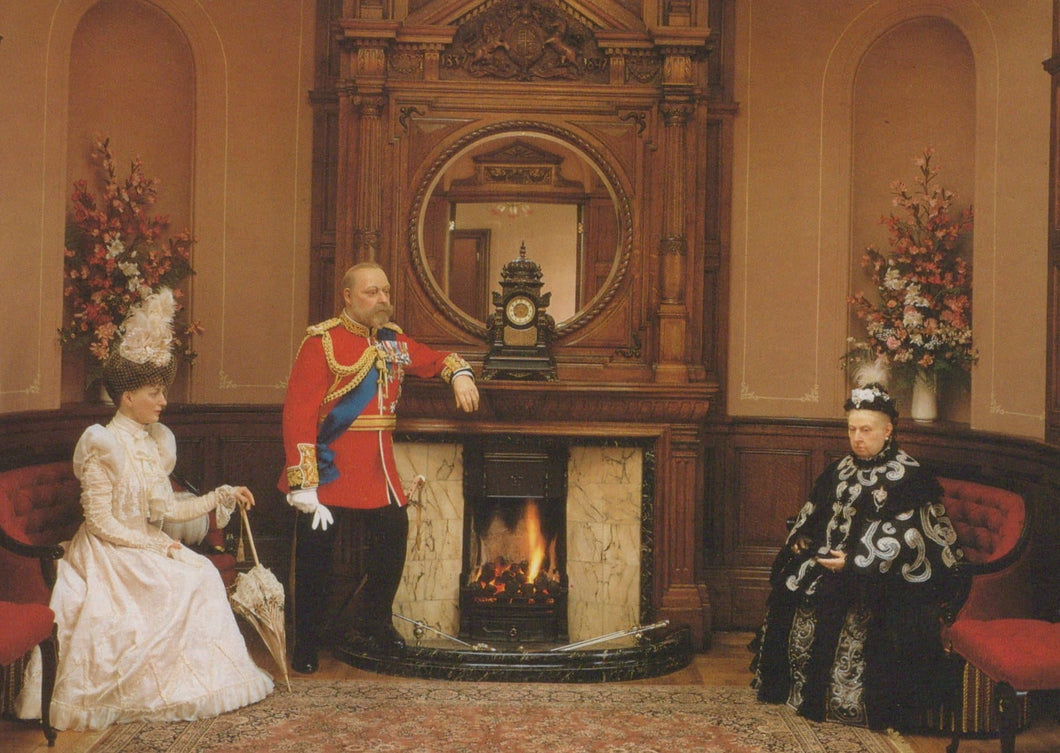 Exhibition Postcard - Queen Victoria, The Prince and Princess of Wales, Madame Tussaud's - Mo’s Postcards 