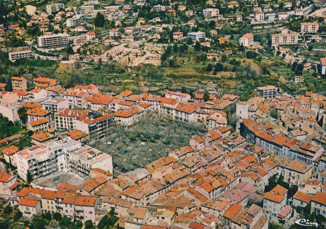France Postcard - Aerial View of Vence - Mo’s Postcards 