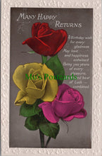 Load image into Gallery viewer, Birthday Greetings, Flowers, Many Happy Returns 
