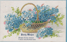 Load image into Gallery viewer, Greetings Postcard - Flower Basket - Hearty Wishes - Mo’s Postcards 
