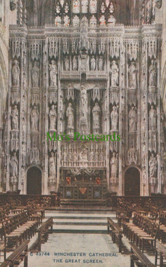 Hampshire Postcard - Winchester Cathedral - The Great Screen - Mo’s Postcards 