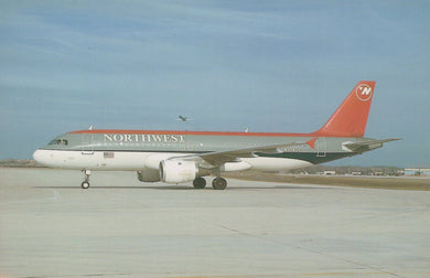Aviation Postcard - Airbus Industrie A320-211 Northwest Airlines Aeroplane - Mo’s Postcards 