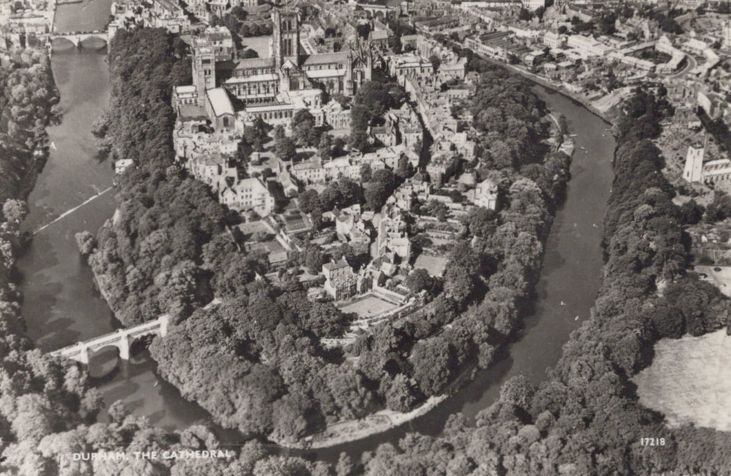Co Durham Postcard - Aerial View of Durham and The Cathedral - Mo’s Postcards 