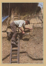 Load image into Gallery viewer, Traditional Crafts Postcard - Thatcher Working on a Thatched Roof - Mo’s Postcards 
