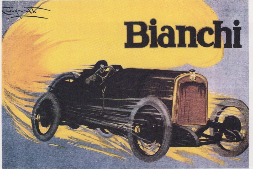 Advertising Postcard - Vintage Advertising - Bianchi Racing Car - Mo’s Postcards 