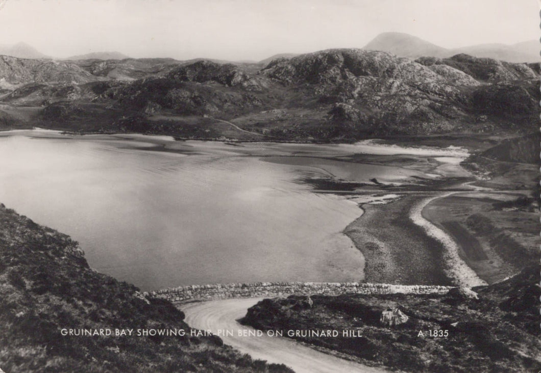 Scotland Postcard - Gruinard Bay Showing Hair-Pin Bend on Gruinard Hill - Mo’s Postcards 