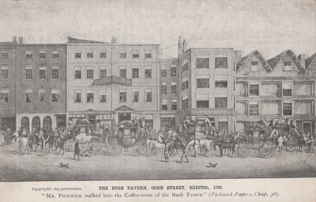 Bristol Postcard - The Bush Tavern, Corn Street, 1790 - Mo’s Postcards 