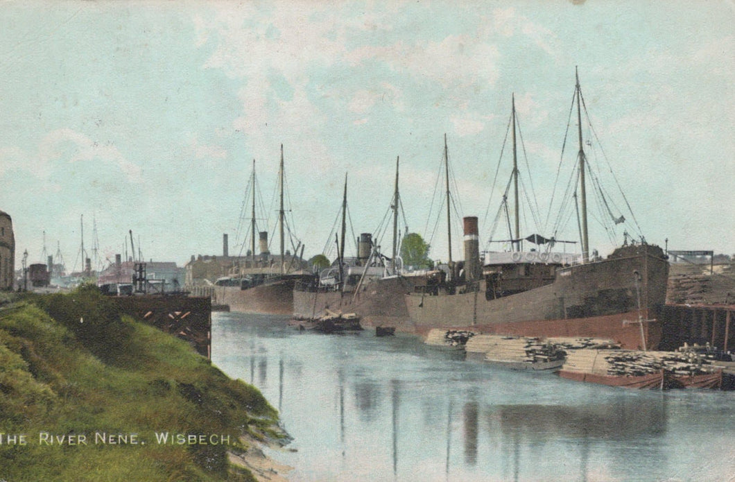 Cambridgeshire Postcard - The River Nene, Wisbech, 1908 - Mo’s Postcards 