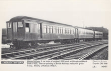 Load image into Gallery viewer, Railways Postcard - Mersey Travel - Mersey Railway 3 Car Train at Birkenhead North Sheds c1952 - Mo’s Postcards 
