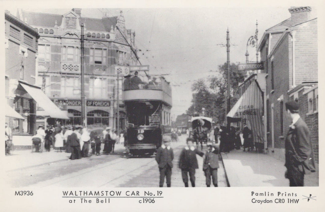 London Postcard - Walthamstow Car No 19 at The Bell c1906 - Mo’s Postcards 